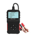 Habicare 12V Car Battery Tester HBC model BT201 showing digital display and testing terminals for vehicle battery assessment