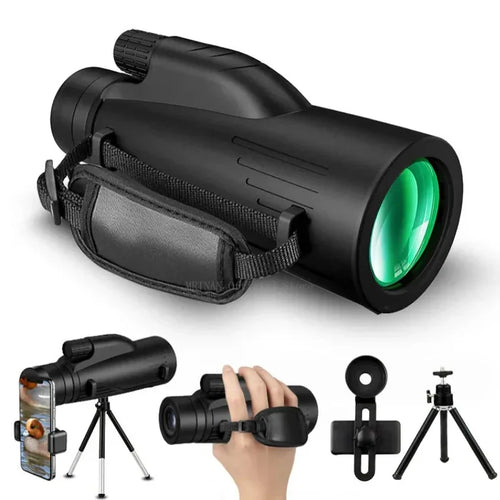 Habicare 12x50 powerful monocular telescope with long reach and portable design, suitable for outdoor observation and nature viewing.