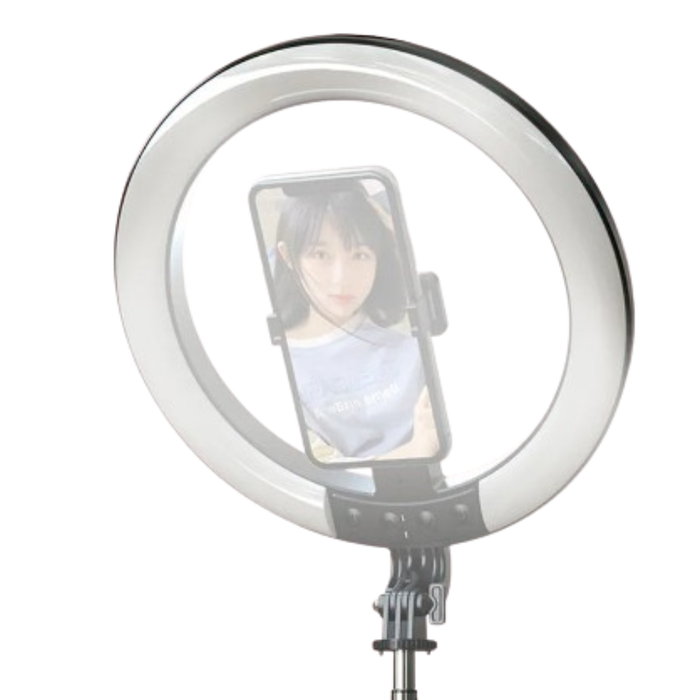 9eight5 1.9m Ring Light Selfie Stick P100RGB, adjustable electronic accessory with built-in RGB lighting for selfies and videos