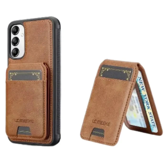 Brown 2-in-1 magnetic leather case for Samsung Series by Habicare, designed to protect and enhance your device.