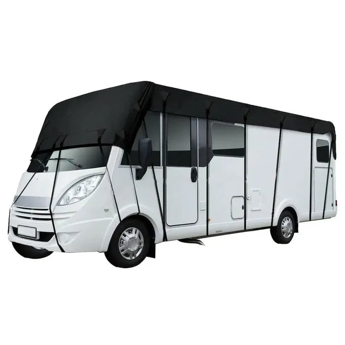 Habicare 210D waterproof RV roof cover tarpaulin sunshade in various sizes, water-resistant and durable for vehicle protection.