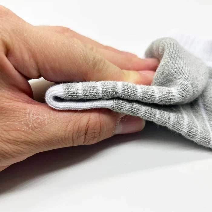 Pair of Habicare cushioned cotton ankle socks for men and women, low-cut athletic sports socks, breathable and comfortable.
