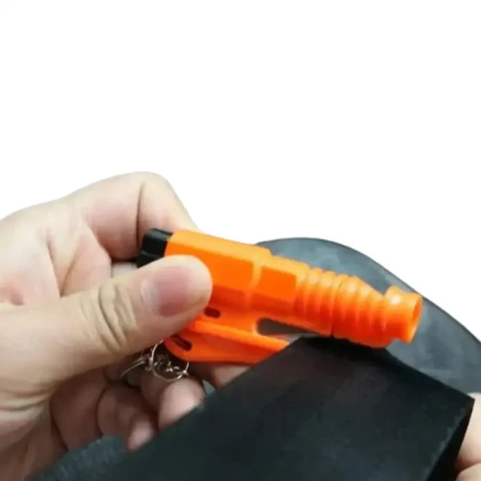 Habicare 3-in-1 vehicle window breaker and cutter SS safety hammer for emergency rescue and glass breaking.