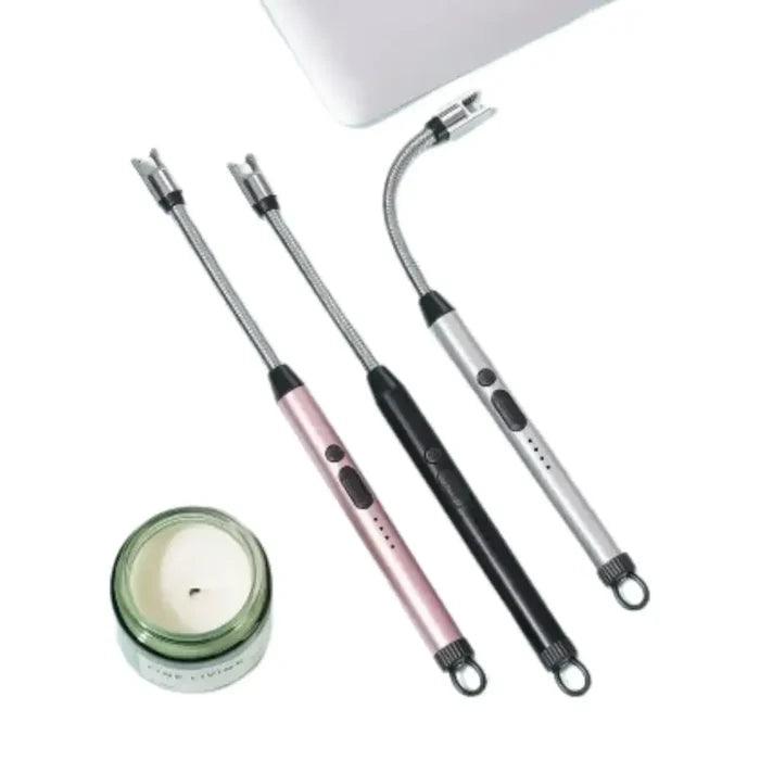 Stainless steel 360° electric arc BBQ lighter by Habicare with a sleek design and adjustable arc for safe outdoor grilling.