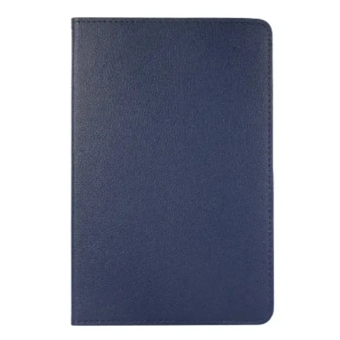 Dark blue 9eight5 rotating case for Samsung Galaxy Tab by Habicare, showing the 360-degree rotating feature and protective design.