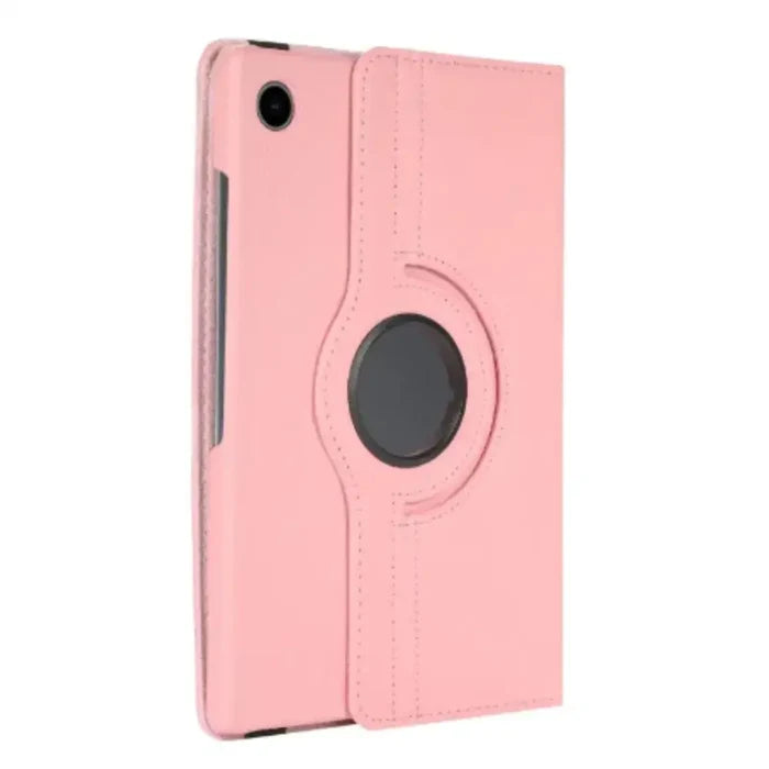 Pink 360° rotating case for Samsung Galaxy Tab by 9eight5, featuring durable protection and stylish design from Habicare.