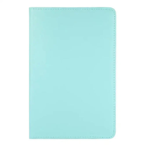 Sky blue 9eight5 rotating case for Samsung Galaxy Tab by Habicare, featuring 360-degree rotation and protective cover.
