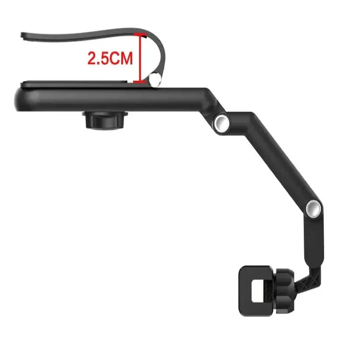 Habicare 9eight5 360° rotating sun visor phone holder for RVs and caravans, securely holds smartphone in vehicle sun visor