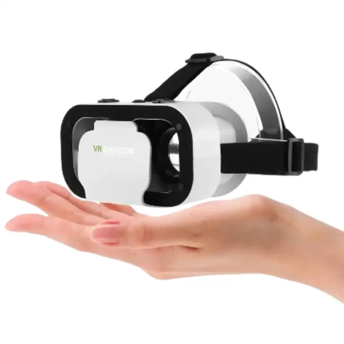 Habicare 9eight5 3D VR glasses virtual reality headset for smartphones showing the headset with adjustable straps and lenses.