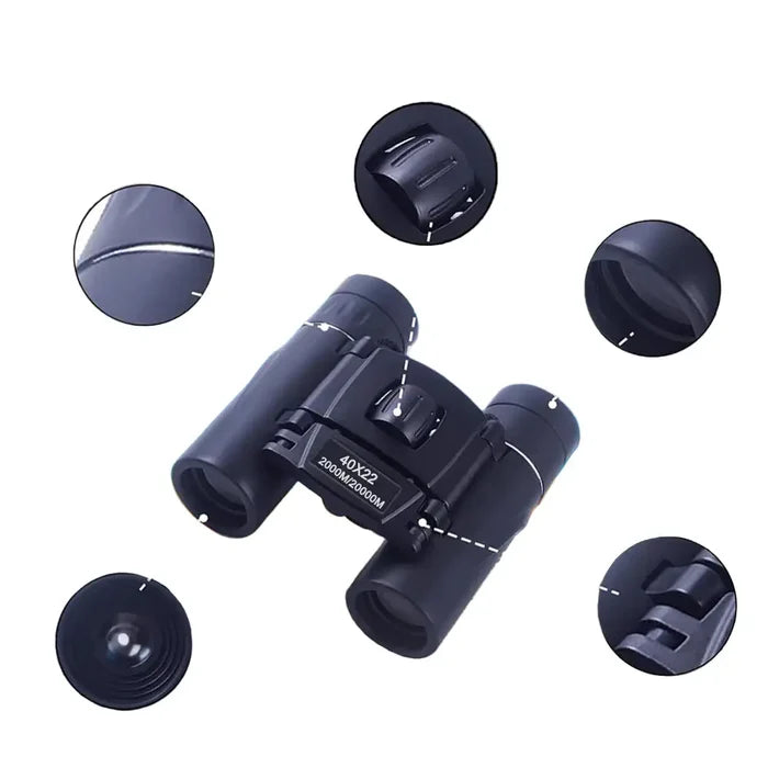 Habicare 40x22 HD binoculars with BAK4 optics, compact long-range mini telescope for clear distant viewing.