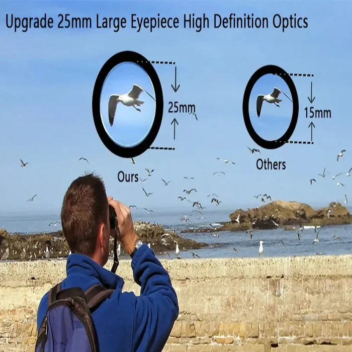 Habicare 40x22 HD binoculars with BAK4 optics, compact long-range mini telescope for clear distant viewing.