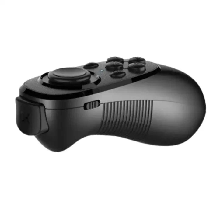 Habicare 9eight5 4K VR headset with rocker for immersive 3D virtual reality experiences, shown with adjustable head strap and lenses