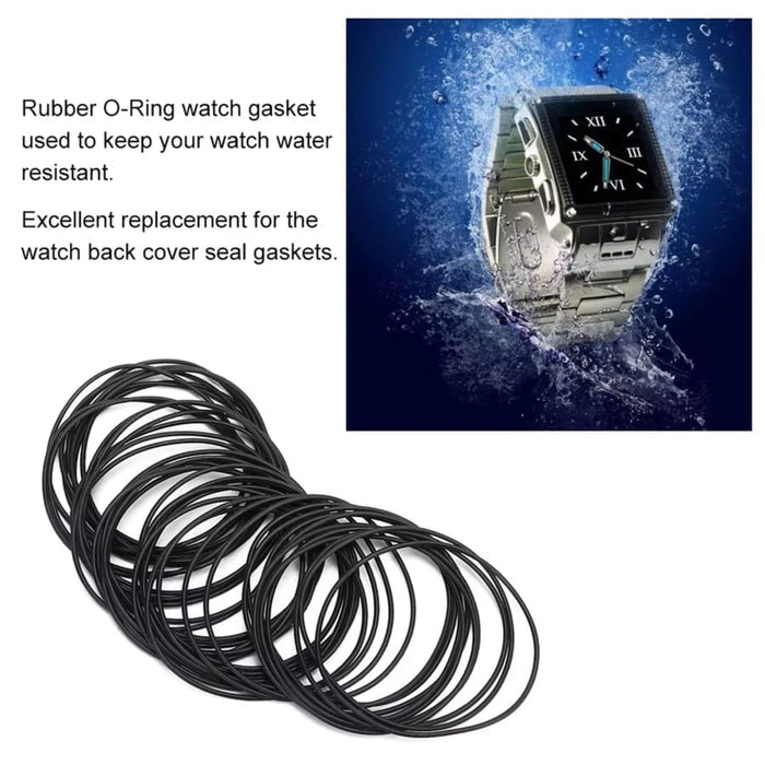 Set of 500 waterproof watch O-rings in 0.8mm, fits 31-40mm watches, for watch repair and waterproof sealing.