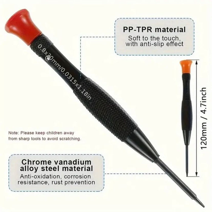 Black and red 8-piece precision screwdriver set for watch repair from That Watch Shop, featuring small watch tools for delicate work.