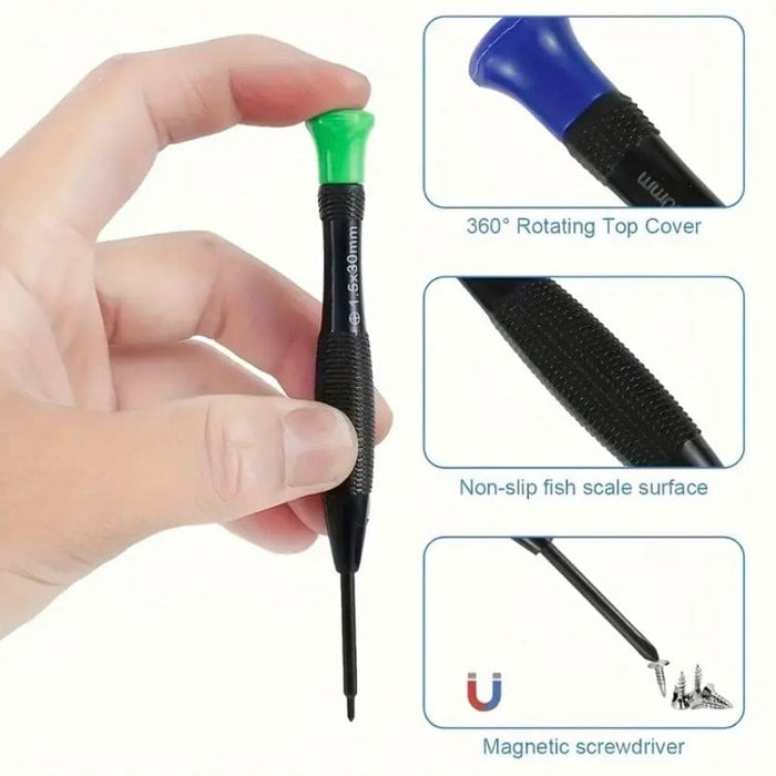 Set of 8 precision screwdrivers for watch repair, featuring magnetic tips, from That Watch Shop.