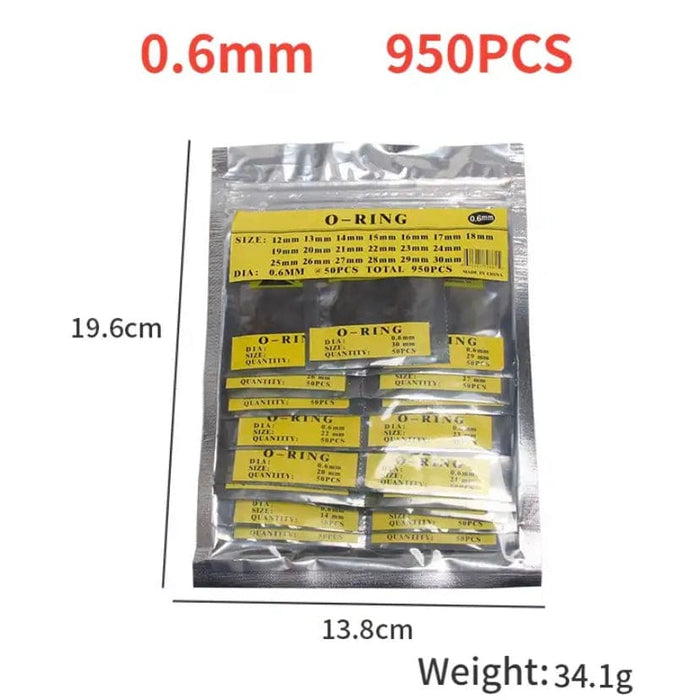 950-piece set of waterproof watch O-rings from That Watch Shop, 0.6mm to 30mm, for watch repair and sealing.