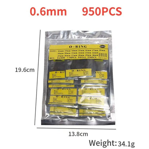 950-piece set of waterproof watch O-rings from That Watch Shop, 0.6mm to 30mm, for watch repair and sealing.