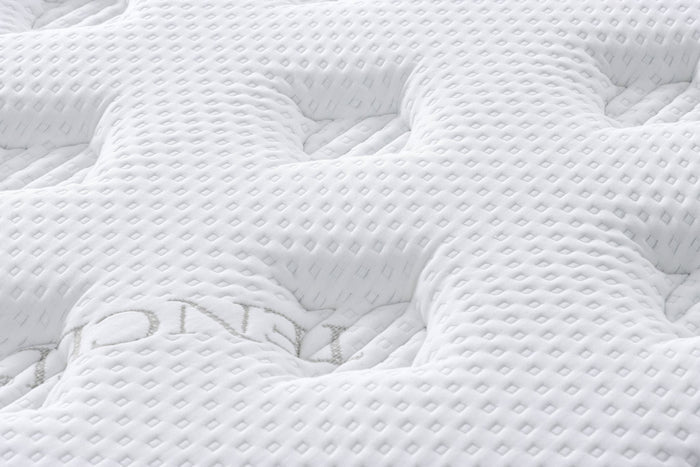 Superking Abbotts Pocket Spring mattress with Tencel fabric by sue-e furniture, showing plush surface and supportive pocket springs.