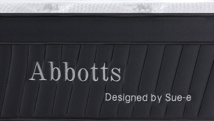 Superking Abbotts Pocket Spring mattress with Tencel fabric by sue-e furniture, showcasing plush surface and supportive construction.