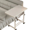 Habicare adjustable height portable desk in black and white, SS model, featuring a sleek design and versatile workspace.