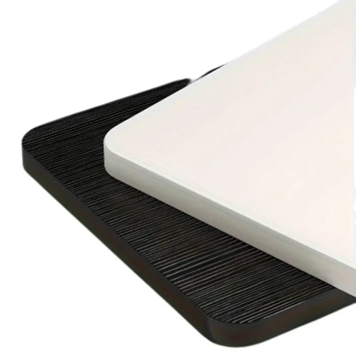 Habicare adjustable height portable desk in black and white, compact SS design for versatile workspace setup