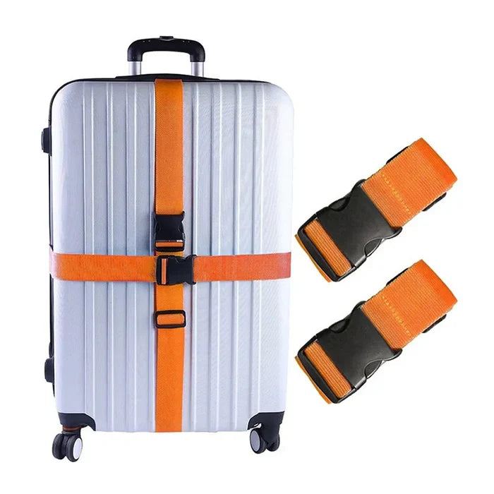 Habicare adjustable luggage straps in pack of 2, featuring 7 color options, with stainless steel buckles for secure travel.