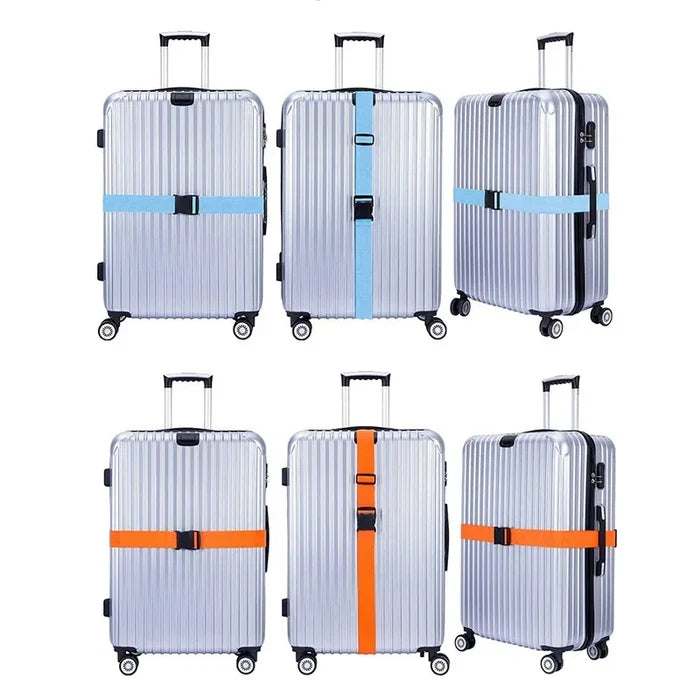 Habicare adjustable luggage straps in pack of 2, featuring 7 vibrant colors, with secure buckles and durable nylon material.