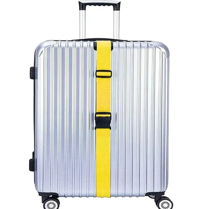 Habicare adjustable luggage straps in assorted colors, set of 2, with secure buckles for travel baggage security.