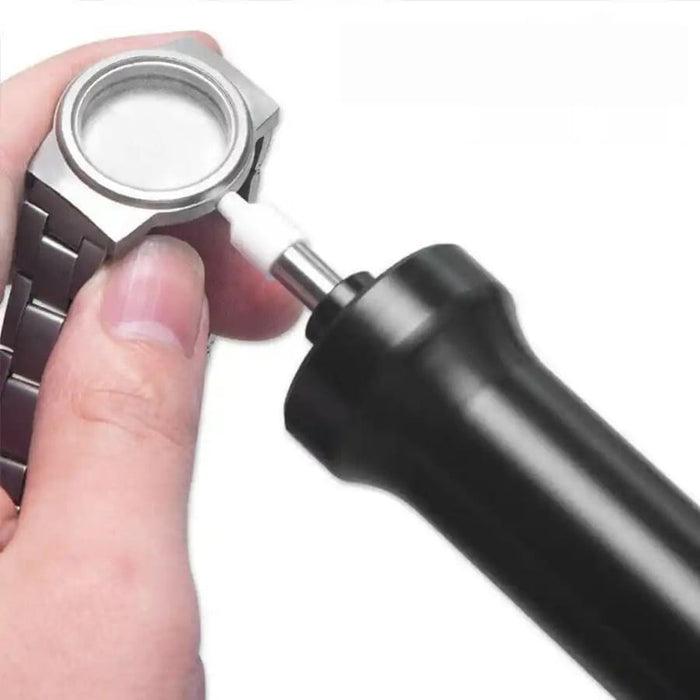That Watch Shop air pressure pump for watch glass removal, showcasing the compact tool used for watch repair and glass replacement.