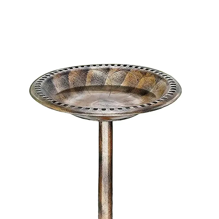 Antique-style Habicare bird bath in stainless steel with two color options, featuring a classic design for garden decoration.