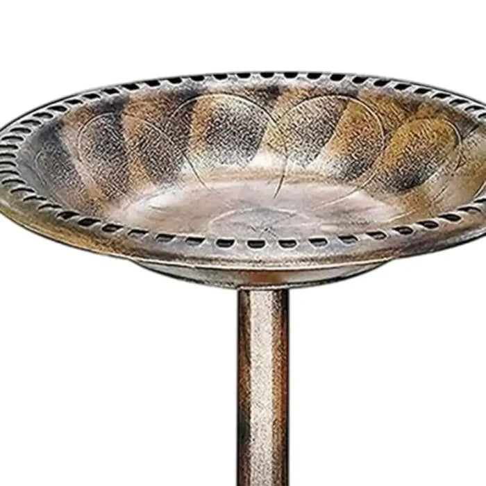 Antique-style Habicare bird bath in stainless steel, showcasing elegant design available in two colors for garden decor.