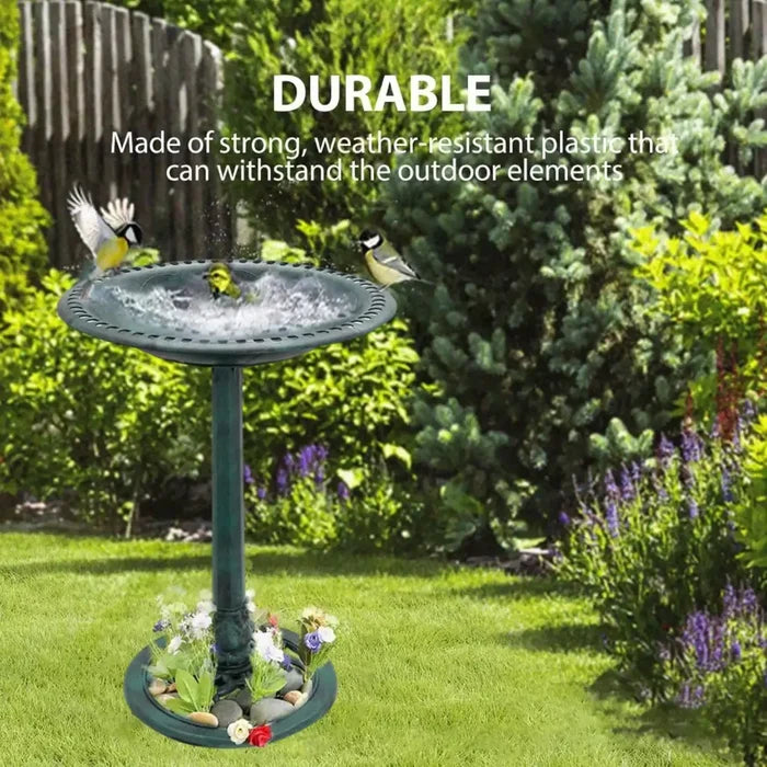 Antique-style Habicare SS bird bath with classic design, available in two colors, ideal for garden or outdoor decor.