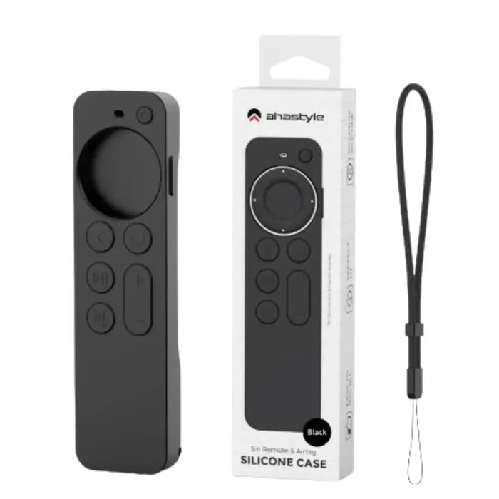 Habicare HBC Apple TV remote control cover in black, designed for protection and easy grip.