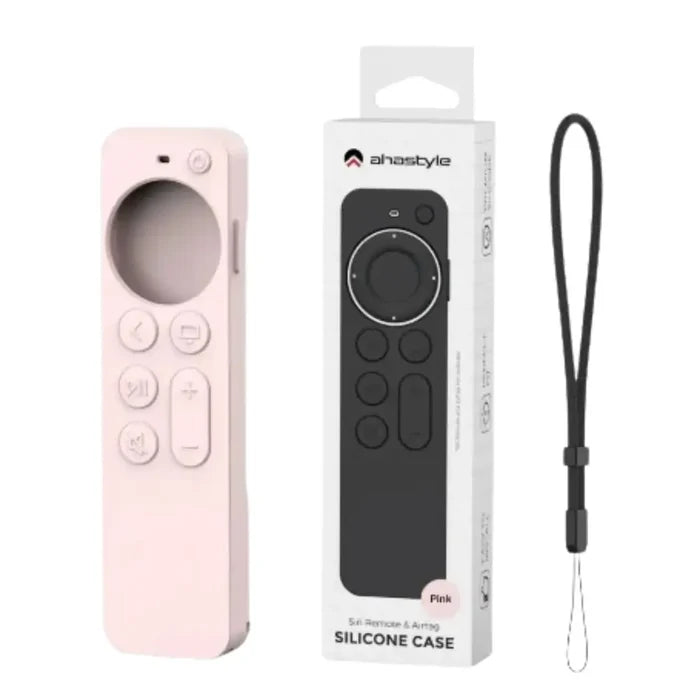Habicare Apple TV remote control cover in black HBC protective case with precise cutouts for easy access.