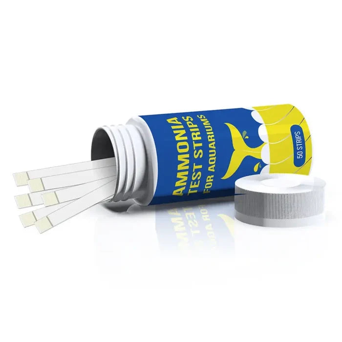 Habicare HBC Aquarium Water Quality Test Strips for ammonia and nitrogen levels, quick and easy water testing for aquariums.