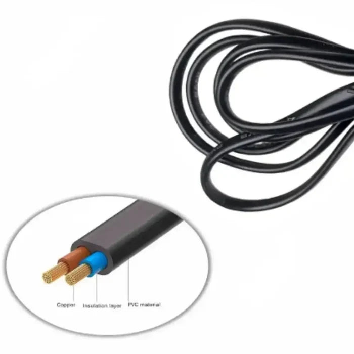 Habicare 9eight5 AU Plug IEC C7 figure-8 power cord for laptop with AU power plug and standard IEC C7 connector.
