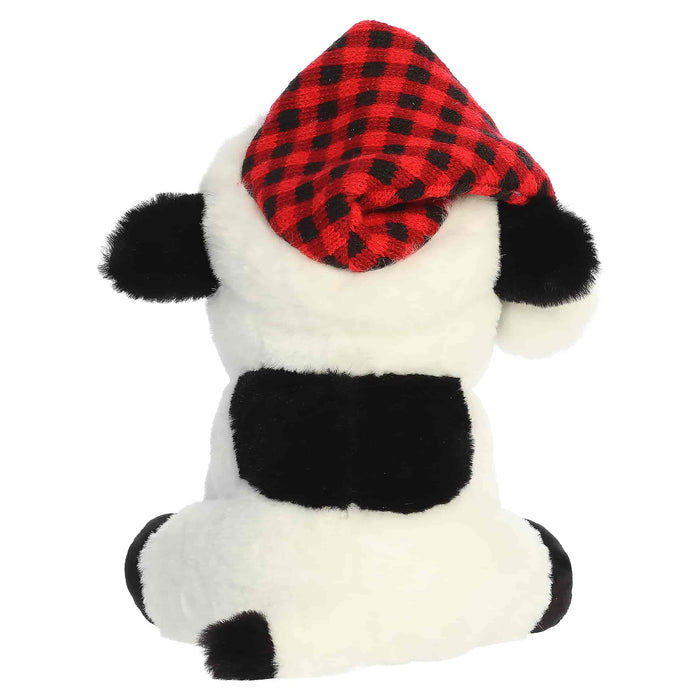 Aurora Plush 9 Inch Frosty Farm Black & White Cow Holiday Plush Toy