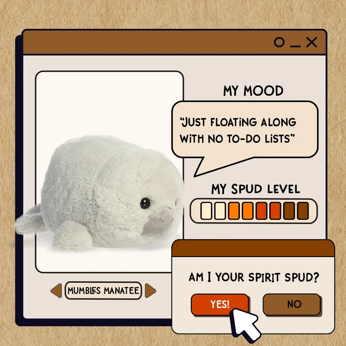 Aurora Plush Spudsters 10 Inch Mumbles Manatee Plush Toy