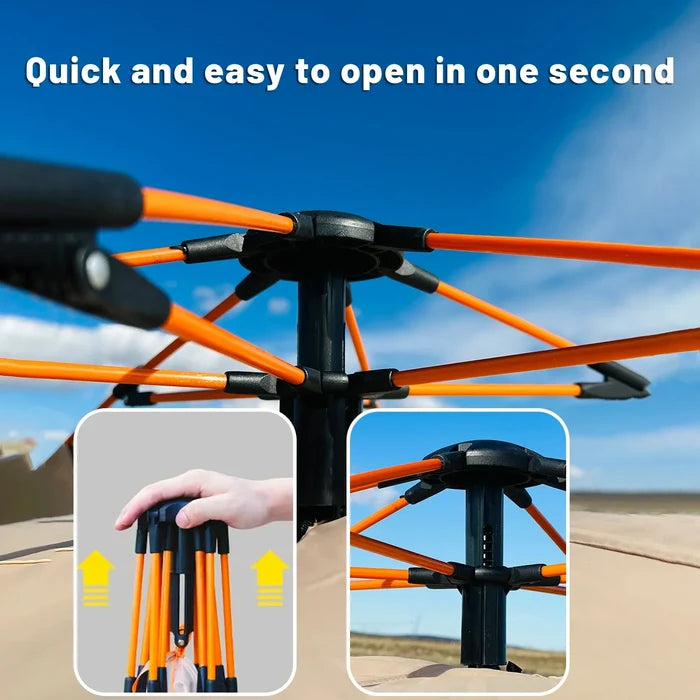 Habicare automatic quick-open camping tent in size S, featuring easy setup and durable SS material for outdoor camping adventures.