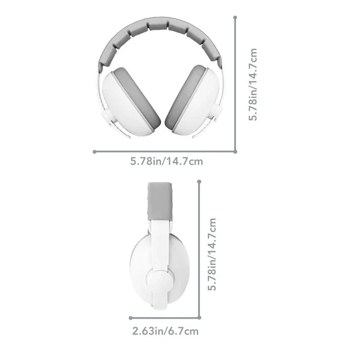 Habicare Baby Ear Protection Earmuffs in three colors, soft adjustable earmuffs designed to reduce noise for infants.