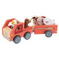 Baby Ganz 11 Inch Wooden Tractor Play Set for Babies and Toddlers - 7 Piece