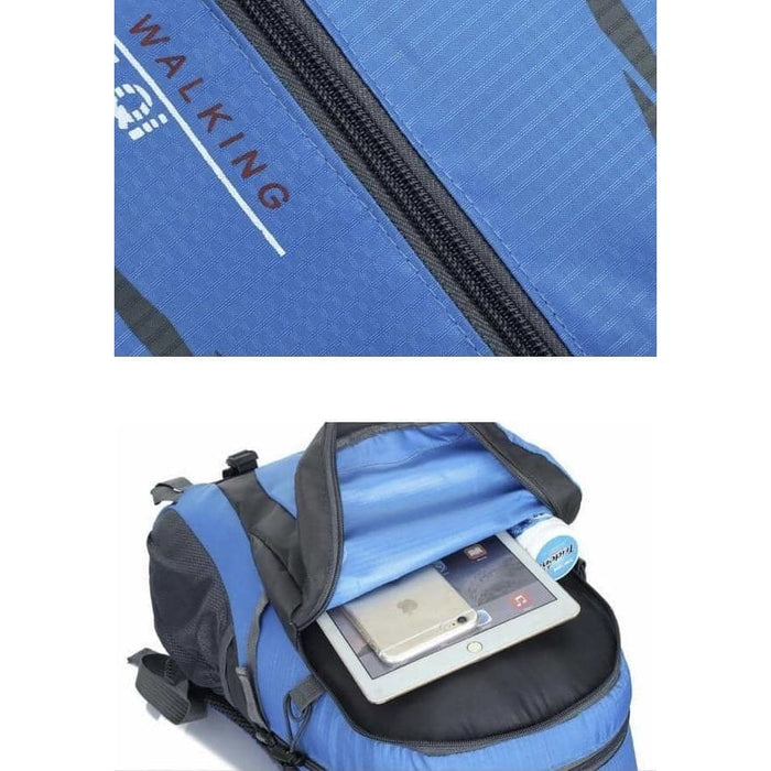 Orange and black 9eight5 backpack with multiple compartments and adjustable straps, designed for travel and daily use.