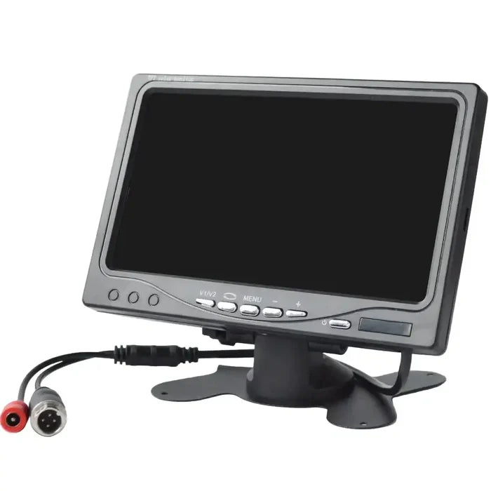 Habicare backup reverse camera with 7-inch LCD monitor, easy installation, compatible with 12V/24V vehicles, CVBS display