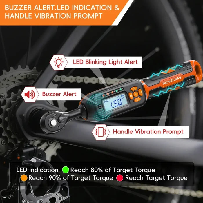 Habicare 40-piece bike digital torque wrench set with 1/4 inch drive, featuring adjustable torque settings and precision tools.