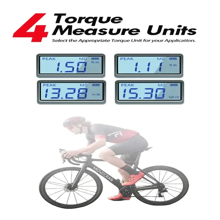 Habicare 40-piece digital torque wrench set with 1/4-inch drive for bikes, includes various precision tools for accurate tightening.