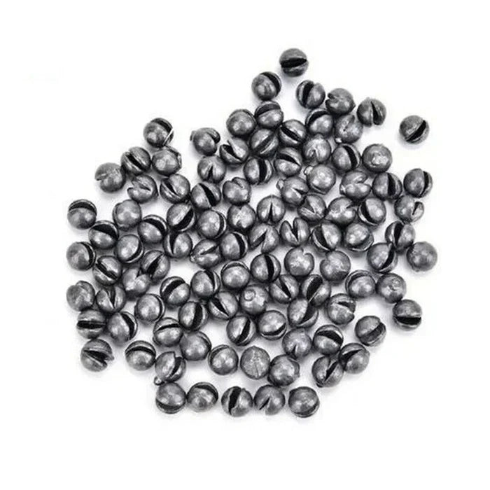 Set of 100 stainless steel Bite Lead Fishing Accessories by Habicare, featuring small, durable fishing accessories for tackle boxes.