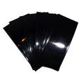 Black 18650 battery wraps in a pack of 50, made of black vinyl, designed for protecting and insulating 18650 batteries.