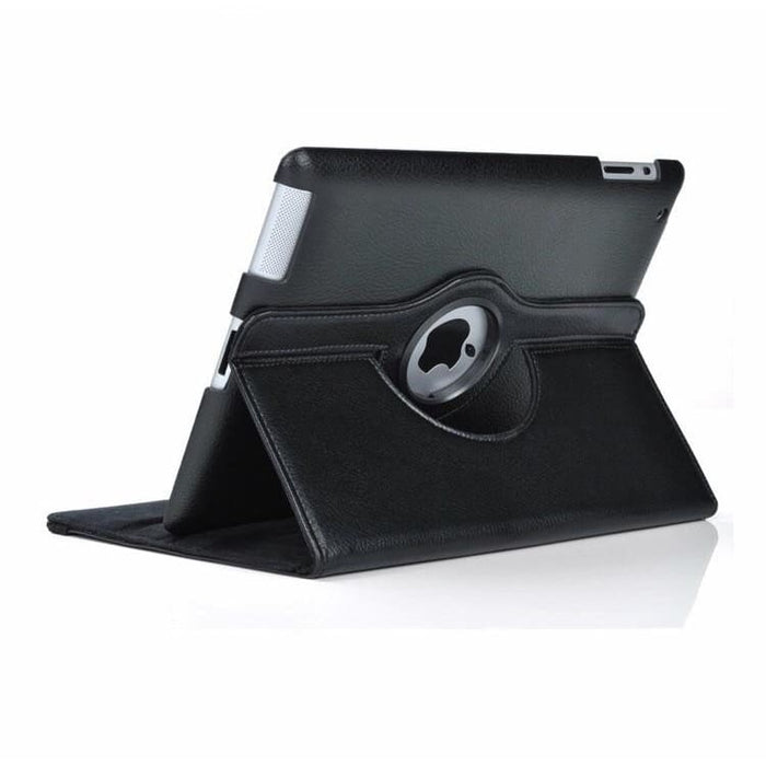 Black 9eight5 iPad 2/3/4 9.7-inch cover showing front and back protection with precise cutouts for ports and buttons.