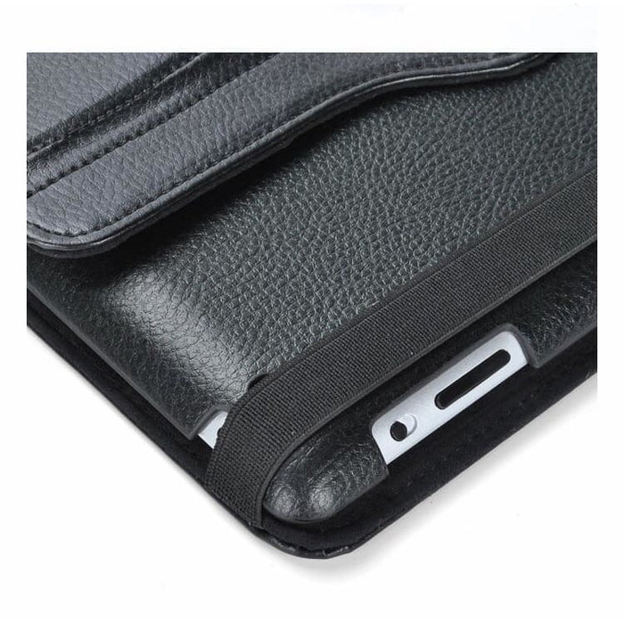 Black 9eight5 iPad 2, 3, 4 9.7-inch cover showing front and back protection for Apple tablets.