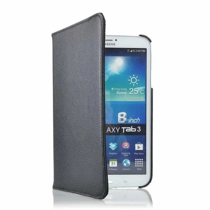 Black protective cover for Samsung Galaxy Tab 3 8.0 inch T310/T315 by 9eight5, showing the case's front and back design.